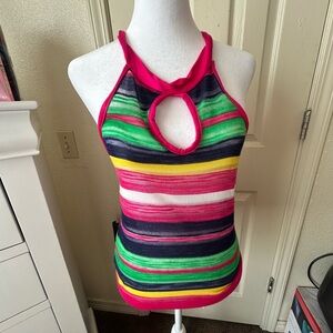 Colorful Striped Halter Top